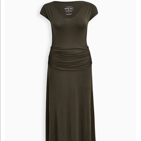 Olive Jersey Maxi Dress - Picture 2 of 7